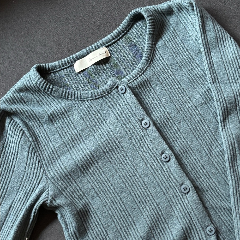 Classic Blue Button-Up Sweater